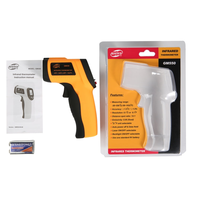 GM550 Infrared Thermometer, Temperature Range: -50 - 550 Degrees Celsius by bashfashion