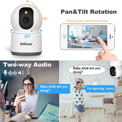 SirHome SH038 5MP QHD 5G WiFi IP Camera, Support Night Color & Motion Detection & Two Way Talk & Human Detection & TF Card, EU Plug by SriHome