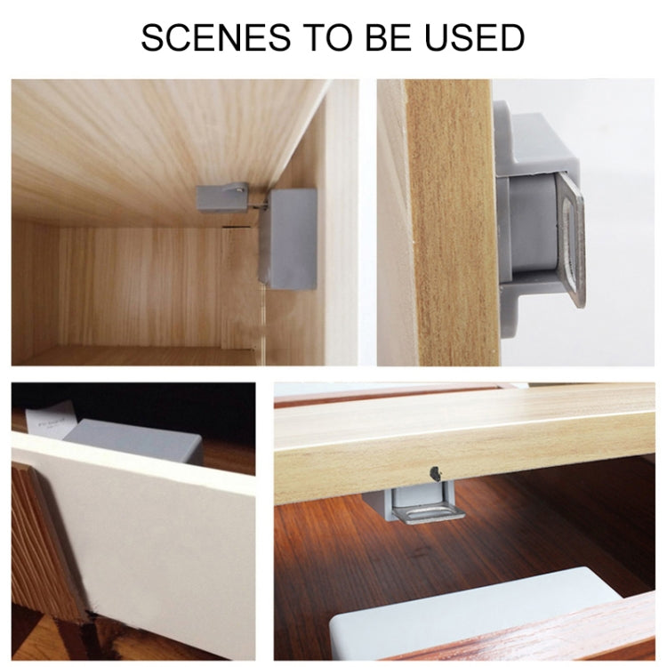 T3 ABS Magnetic Card Induction Lock Invisible Single Open Cabinet Door Lock (White) by bashfashion