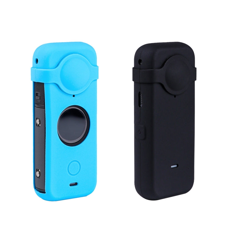 Full Body Dust-proof Silicone Case with Lens Cover for Insta360 ONE X2(Blue) by bashfashion