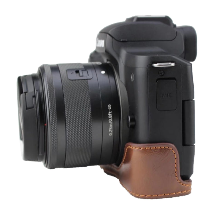 1/4 inch Thread PU Leather Camera Half Case Base for Canon EOS M50 / M50 Mark II (Black) by bashfashion