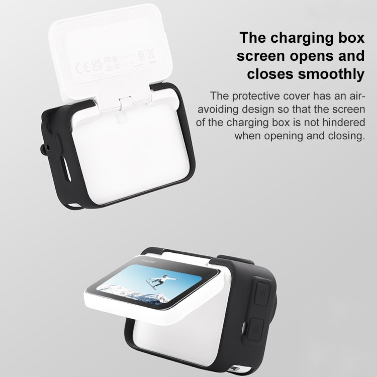 For Insta360 GO 3 Camera Body Charging Case Silicone Case with Lens Cap & Strap (Black) by bashfashion