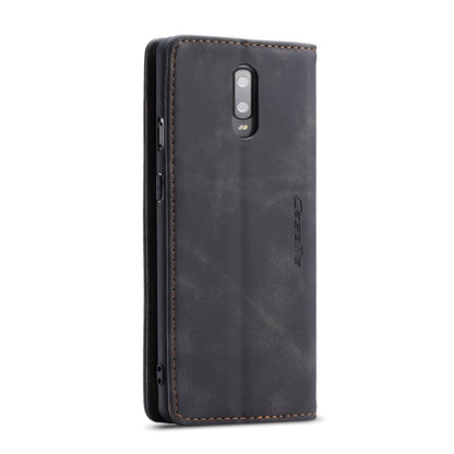 CaseMe-013 Multi-functional Retro Frosted Horizontal Flip Leather Case with Card Slot & Holder & Wallet For OnePlus 7(Black) by CaseMe