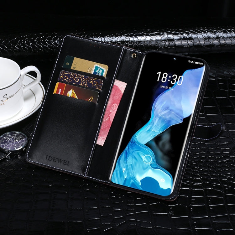 For Meizu 18 idewei Crocodile Texture Horizontal Flip Leather Case with Holder & Card Slots & Wallet(Black) by idewei