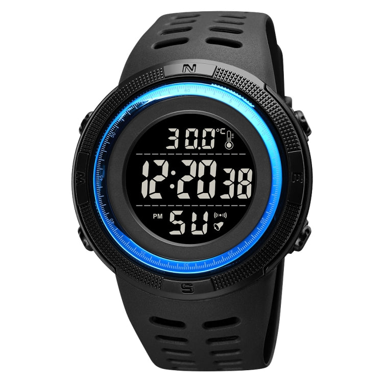 SKMEI 1681 Multifunctional LED Digital Display Luminous Electronic Watch, Support Body / Ambient Temperature Measurement(Blue Black) by SKMEI