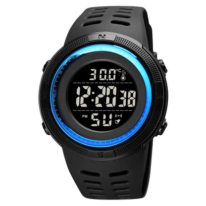 SKMEI 1681 Multifunctional LED Digital Display Luminous Electronic Watch, Support Body / Ambient Temperature Measurement(Blue Black) by SKMEI