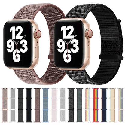 Hook and Loop Fastener Dual Section Watch Band For Apple Watch Ultra 49mm&Watch Ultra 2 49mm / Series 9&8&7 45mm / SE 3&SE 2&6&SE&5&4 44mm / 3&2&1 42mm(Seven Colorful) by bashfashion