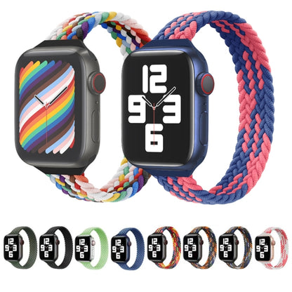 Small Waist Single Loop Nylon Braid Watch Band For Apple Watch Ultra 49mm&Watch Ultra 2 49mm / Series 9&8&7 45mm / SE 3&SE 2&6&SE&5&4 44mm / 3&2&1 42mm, Size:M 155mm(Colorful) by bashfashion