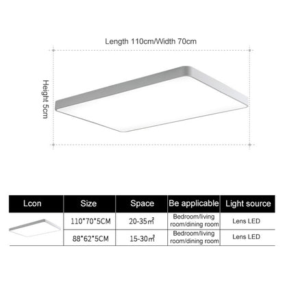 Macaron LED Rectangle Ceiling Lamp, White Light, Size:110x70cm(Black) by bashfashion