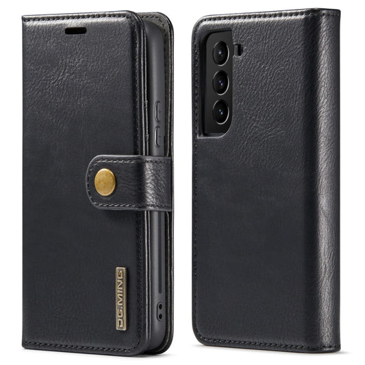 For Samsung Galaxy S22+ 5G DG.MING Crazy Horse Texture Detachable Magnetic Leather Phone Case(Black) by DG.MING