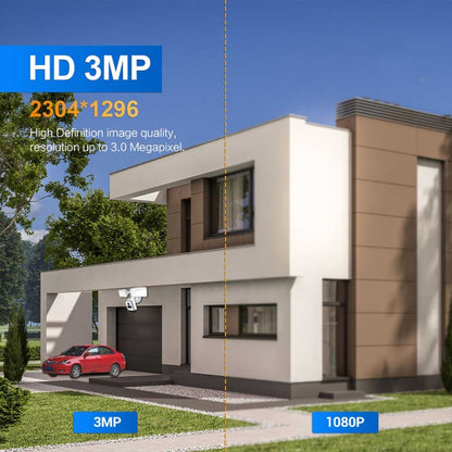 ESCAM QF612 3MP WiFi IP Camera & Floodlight, Support Night Vision / PIR Detection(EU Plug) by ESCAM