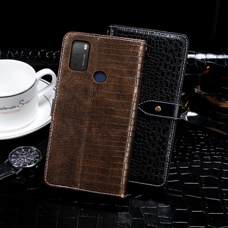 For TCL 20Y idewei Crocodile Texture Horizontal Flip Leather Phone Case(Black) by idewei