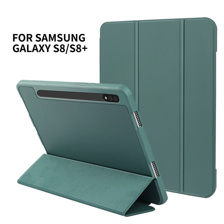 For Samsung Galaxy Tab S8+ / X800 3-folding Honeycomb TPU Smart Leather Tablet Case(Sky Blue) by bashfashion