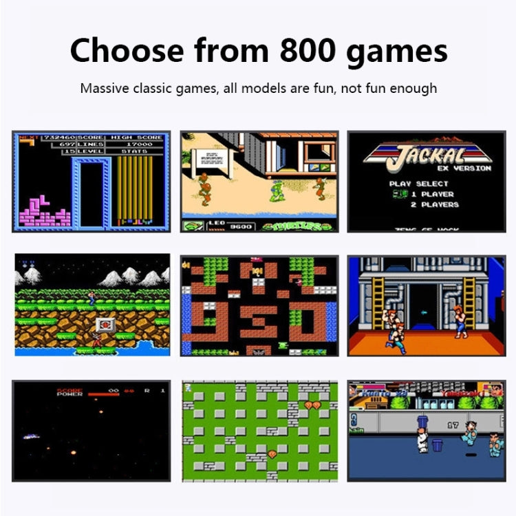 MK800 Doubles 3.0 inch Macaron Mini Handheld Game Console Built-in 800 Games(Yellow) by bashfashion