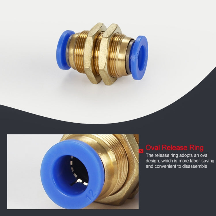 PM-4 LAIZE 10pcs PM Bulkhead Straight Pneumatic Quick Connector by LAIZE