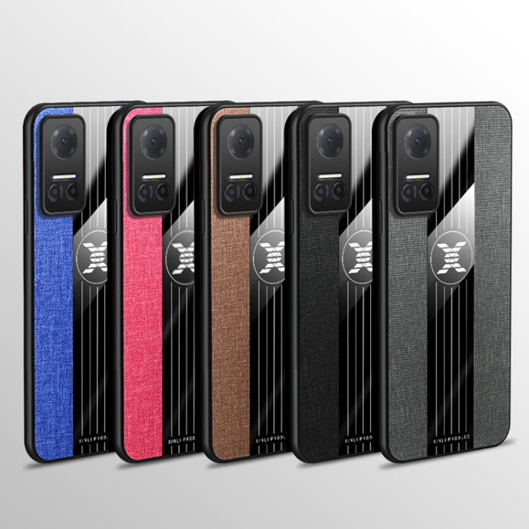 For Honor Play6T XINLI Stitching Cloth Textue Shockproof TPU Phone Case(Grey) by XINLI