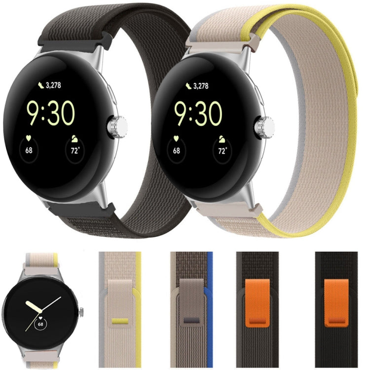 For Google Pixel Watch Loop Silver Connector Nylon Watch Band(Black) by bashfashion