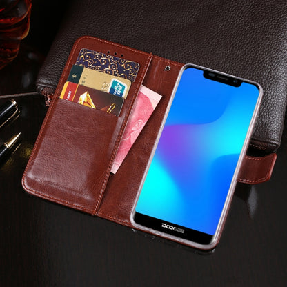 For Doogee X70 idewei Crazy Horse Texture Horizontal Flip Leather Case with Holder & Card Slots & Wallet(White) by idewei