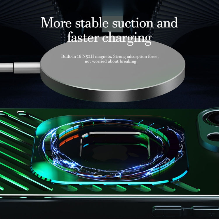 For iPhone 14 R-JUST Square Round Mirror PC+TPU Phone Case(Blue) by R-JUST