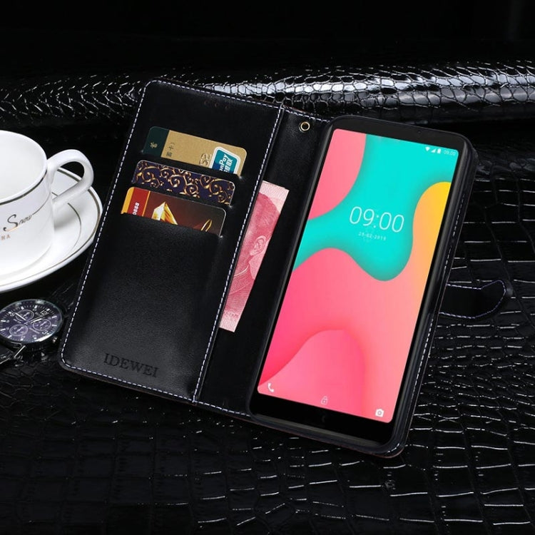 For Wiko Y60 idewei Crocodile Texture Horizontal Flip Leather Case with Holder & Card Slots & Wallet(Black) by idewei