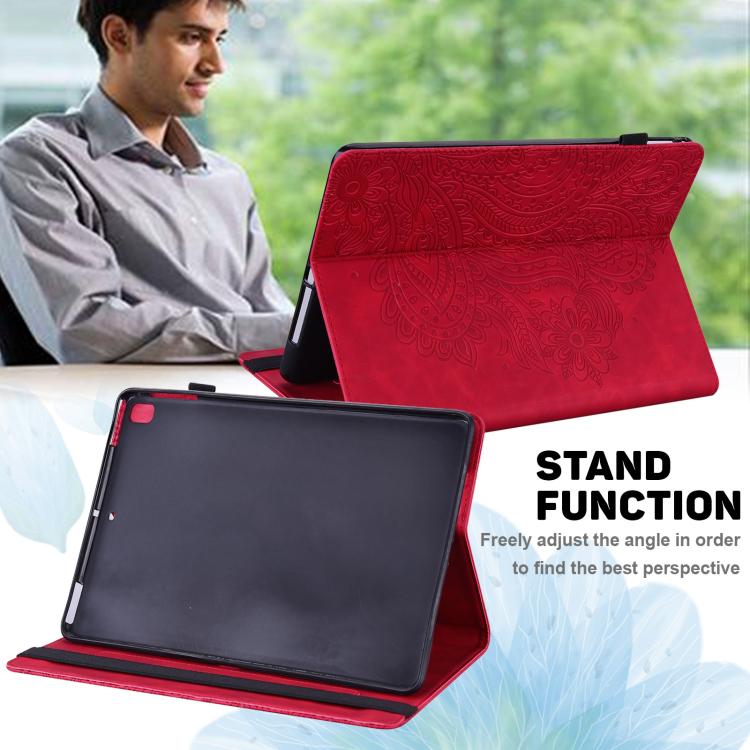 For Samsung Galaxy Tab S10+ / S9+ Peacock Embossed Pattern Leather Tablet Case(Red) by bashfashion
