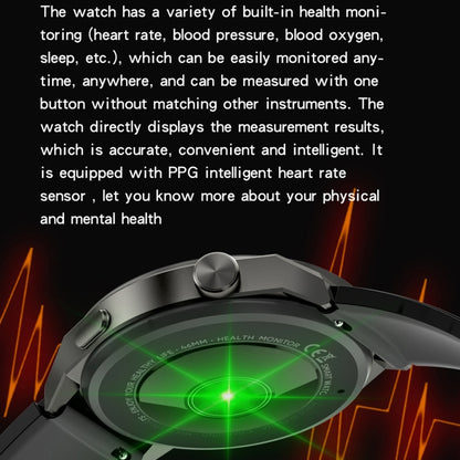 KT62 1.36 inch TFT Round Screen Smart Watch Supports Bluetooth Call/Blood Oxygen Monitoring, Strap:Silicone Strap(Black) by bashfashion