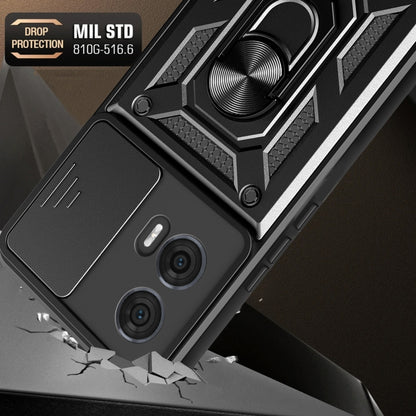 For Motorola Edge 50 Fusion Sliding Camera Cover Design TPU+PC Phone Case(Black) by bashfashion