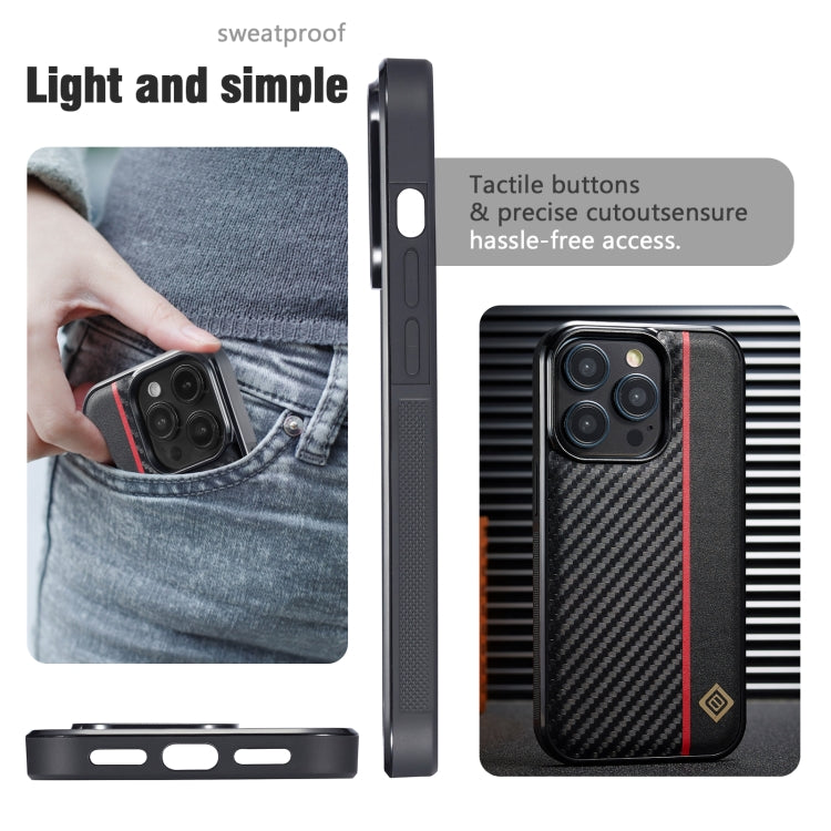 For iPhone 17 LC.IMEEKE 3 in 1 Carbon Fiber Texture Shockproof Phone Case(Black) by LC.IMEEKE