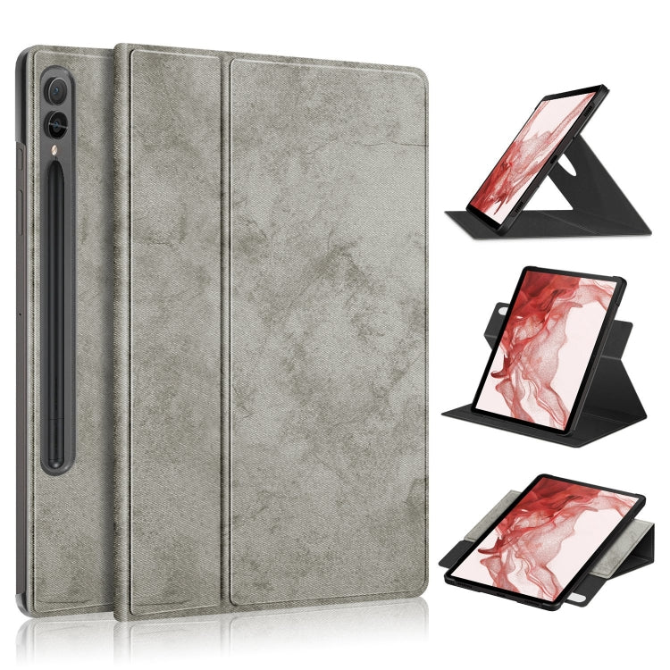 For Samsung Galaxy Tab S9 360 Rotation Stand Smart Leather Tablet Case(Grey) by bashfashion