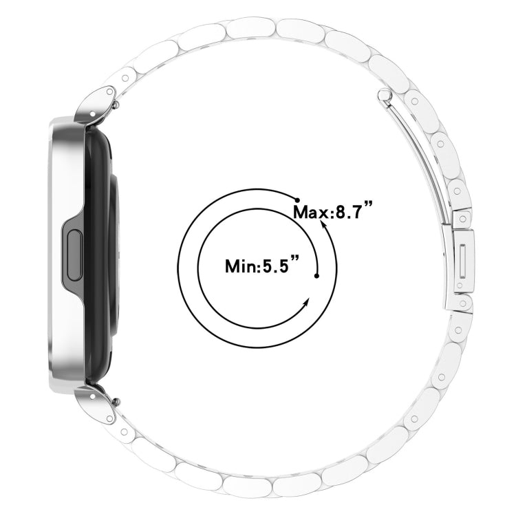 For Redmi Watch 3 Lite / Watch 3 Active 2 in 1 Three-bead Metal Watch Band with Watch Frame(Silver) by bashfashion