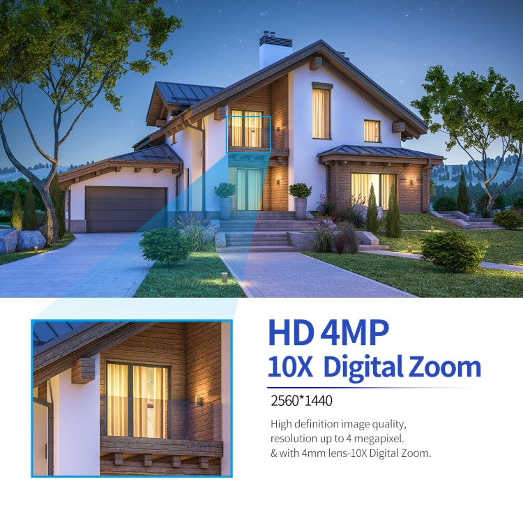 ESCAM PT304 HD 4MP Humanoid Detection Tracking WiFi Connection Sound Alarm Intelligent Night Vision H.265 Camera(AU Plug) by ESCAM