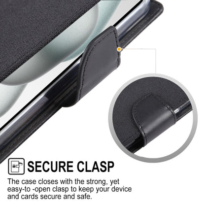 For iPhone 15 Pro Max GOOSPERY CANVAS DIARY Fabric Texture Flip Leather Phone Case(Rose Red) by GOOSPERY