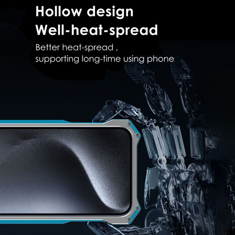 For iPhone 15 Pro Max R-JUST RJ17 Shockproof Armor Metal Phone Case(Blue) by R-JUST