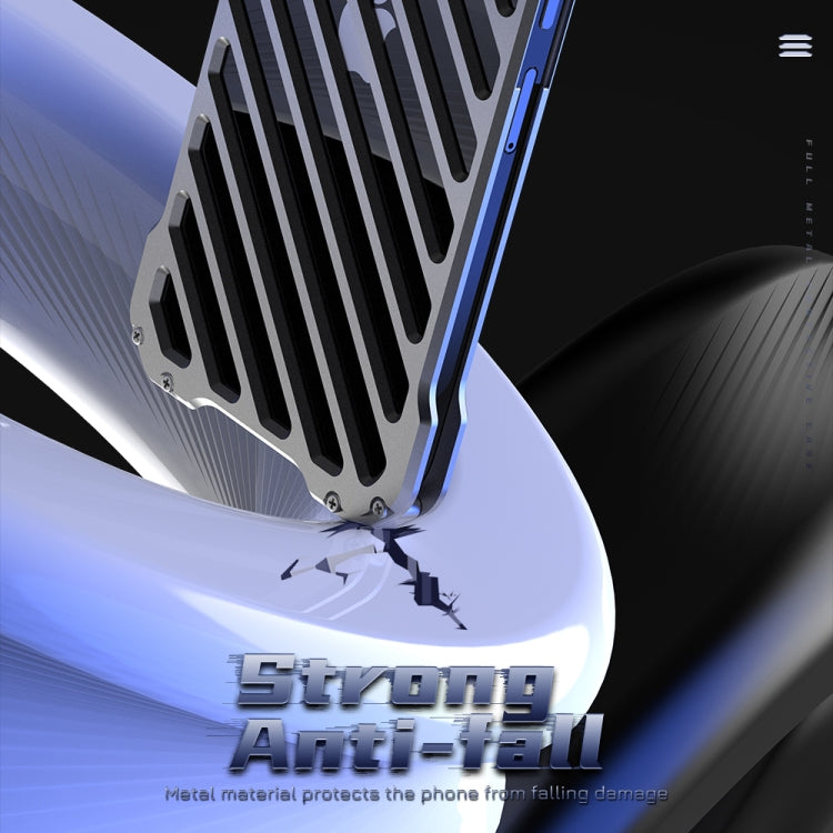 For iPhone 15 Plus R-JUST RJ-50 Hollow Breathable Armor Metal Phone Case(Space Grey) by R-JUST