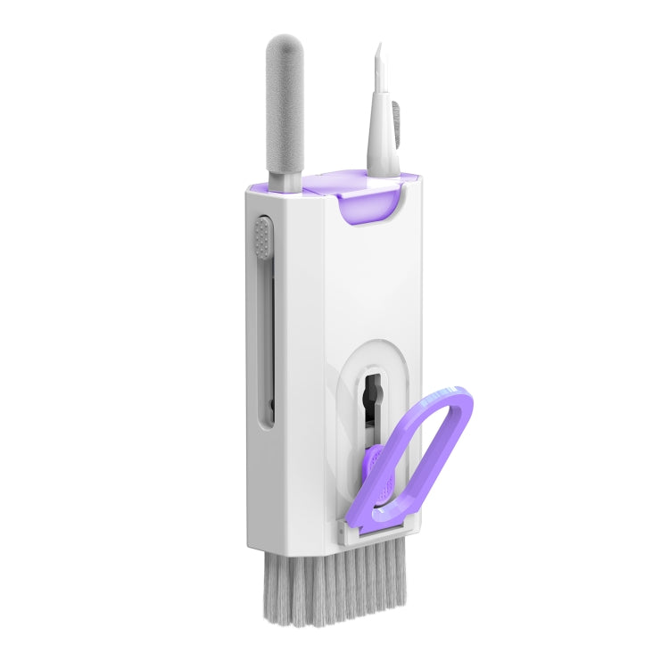 Q8 8 in 1 Multi-Function Headset Cleaning Pen Keyboard Mobile Phone Cleaner(White+Purple) by bashfashion