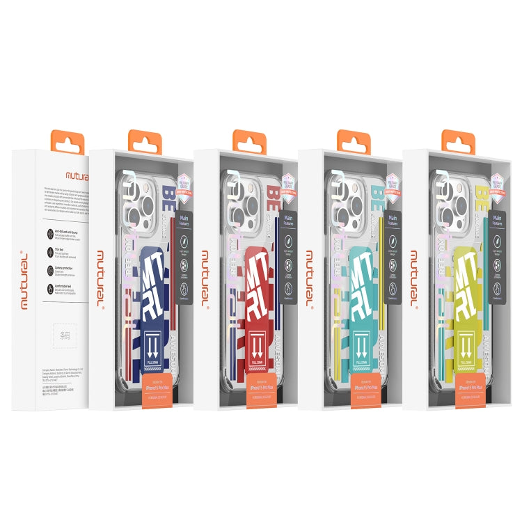 For iPhone 15 Pro Mutural Cyber Series TPU Phone Case with IML Stand(Blue) by Mutural