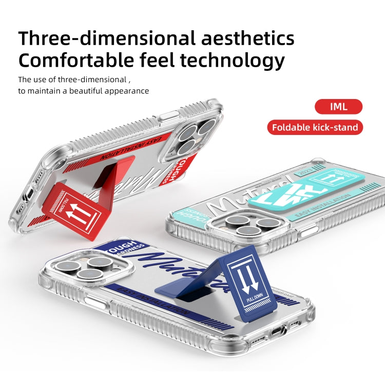 For iPhone 15 Pro Mutural Wing Flash Series TPU Phone Case with IML Stand(Red) by Mutural