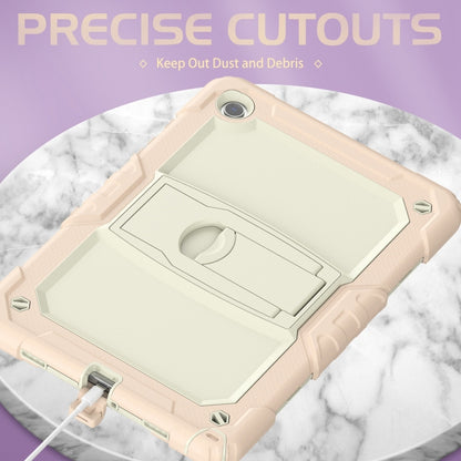 For Samsung Galaxy Tab A11+ / A9+ Silicone Hydric PC Tablet Case with Shoulder Strap & Holder(Rose Gold) by bashfashion