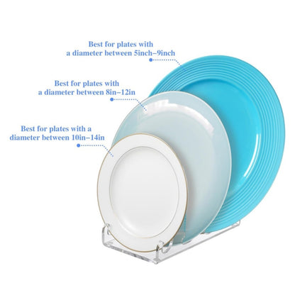 2pcs / Pack Acrylic Transparent Plate Storage Rack Tableware Display Stand by bashfashion