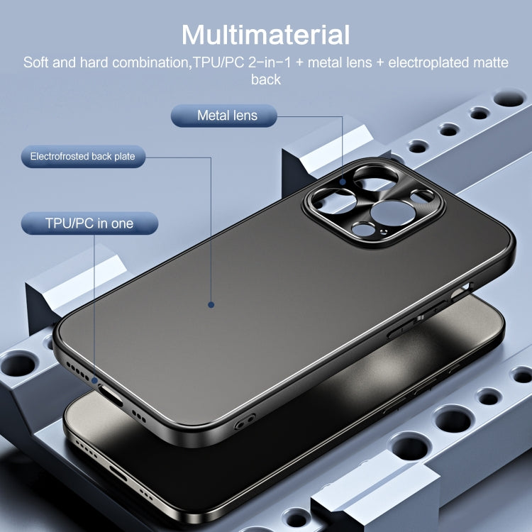 For iPhone 15 R-JUST RJ-61 Electroplating Frosted TPU + PC Phone Case with Holder(Silver) by R-JUST