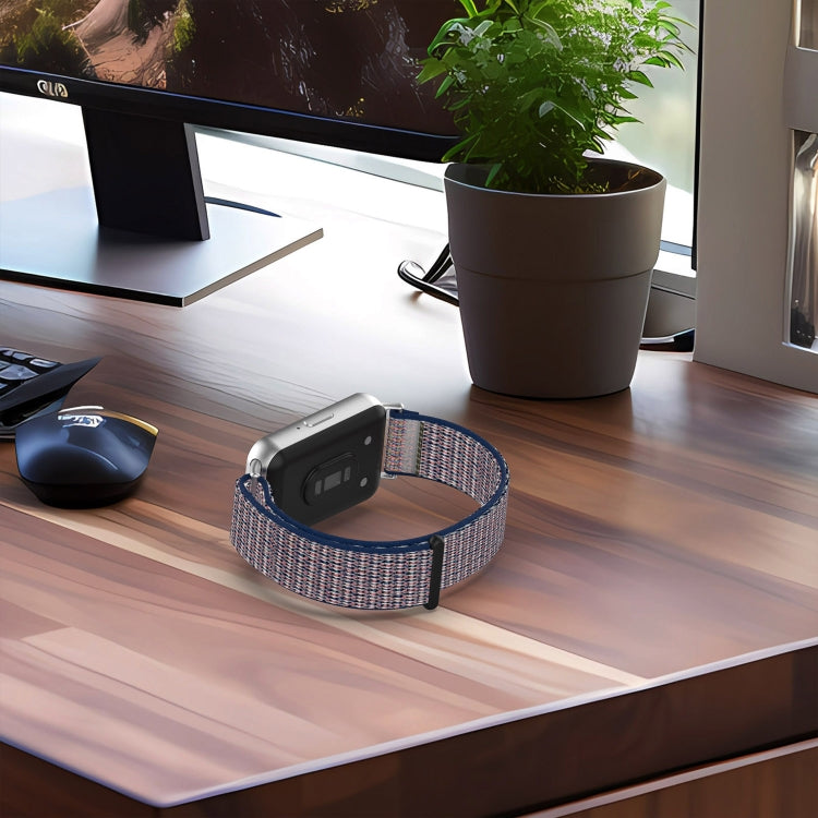 For Samsung Galaxy Fit 3 Nylon Loop Hook and Loop Fastener Watch Band(Midnight Blue) by bashfashion