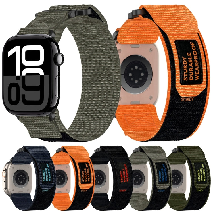 For Apple Watch Series 10 46mm Nylon Hook And Loop Fastener Watch Band(Grey) by bashfashion