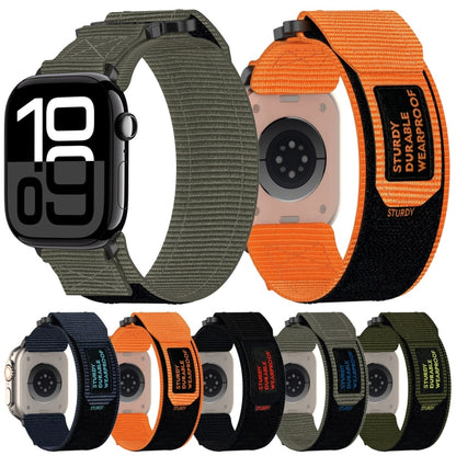 For Apple Watch Series 9 45mm Nylon Hook And Loop Fastener Watch Band(Grey) by bashfashion