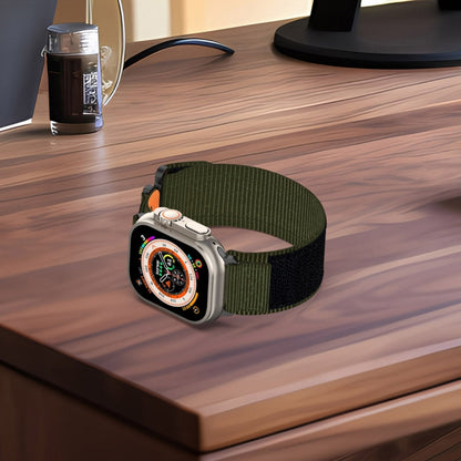 For Apple Watch Series 10 46mm Nylon Hook And Loop Fastener Watch Band(Black) by bashfashion