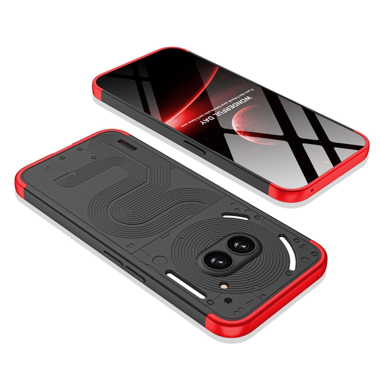For Nothing Phone 2a GKK Three Stage Splicing Full Coverage PC Phone Case(Black Red) by GKK