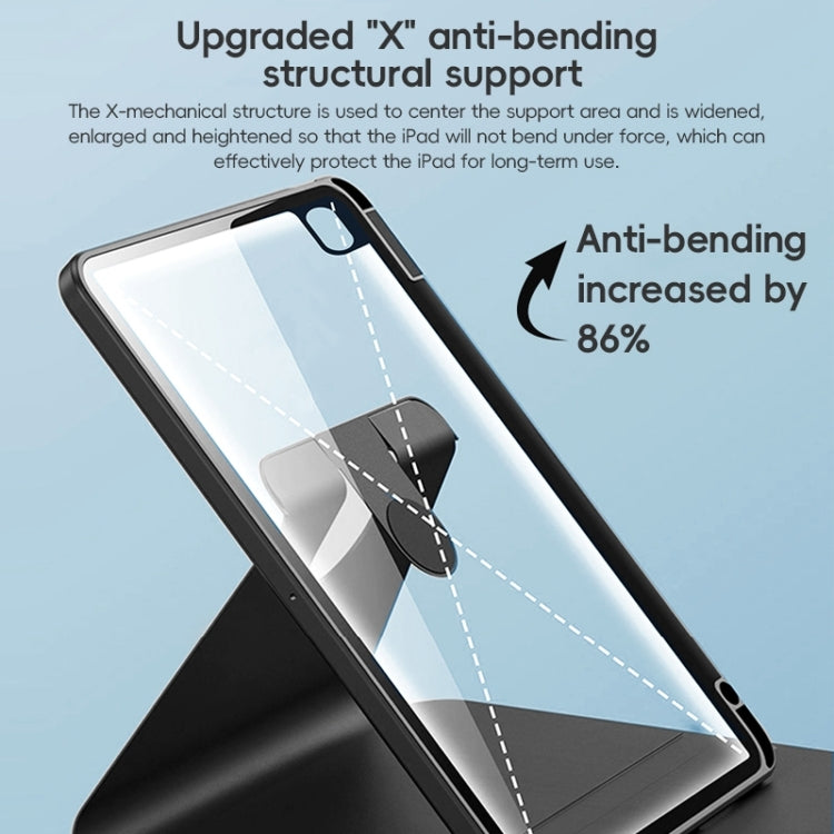 For iPad Pro 11 2022 / 2021 / 2020 ZGA Tri-Fold 360 Rotation Smart Leather Tablet Case(Black) by ZGA