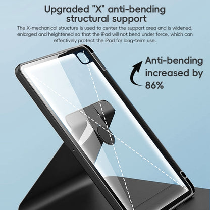 For iPad Air 10.9 2022 / 2020 ZGA Tri-Fold 360 Rotation Smart Leather Tablet Case(Black) by ZGA