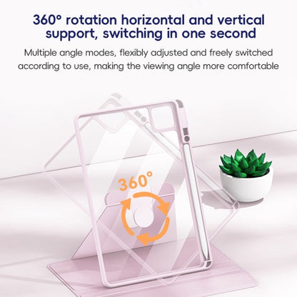 For iPad Pro 11 2022 / 2021 / 2020 ZGA Tri-Fold 360 Rotation Smart Leather Tablet Case(Black) by ZGA