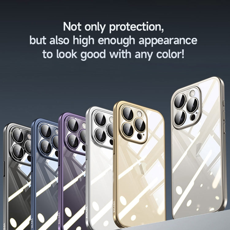 For iPhone 15 SULADA Electroplating Frosted PC + TPU Shockproof Phone Case(Grey) by SULADA