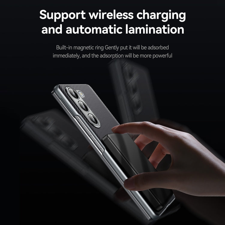 For Samsung Galaxy Z Fold5 SULADA 600D Kevlar Texture PC Shockproof Phone Case(Blue) by SULADA